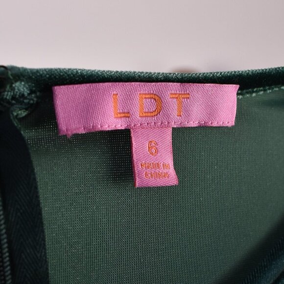 LDT Hannah Velvet Tie Front Bow Dress NEW - 6 - Picture 11 of 11